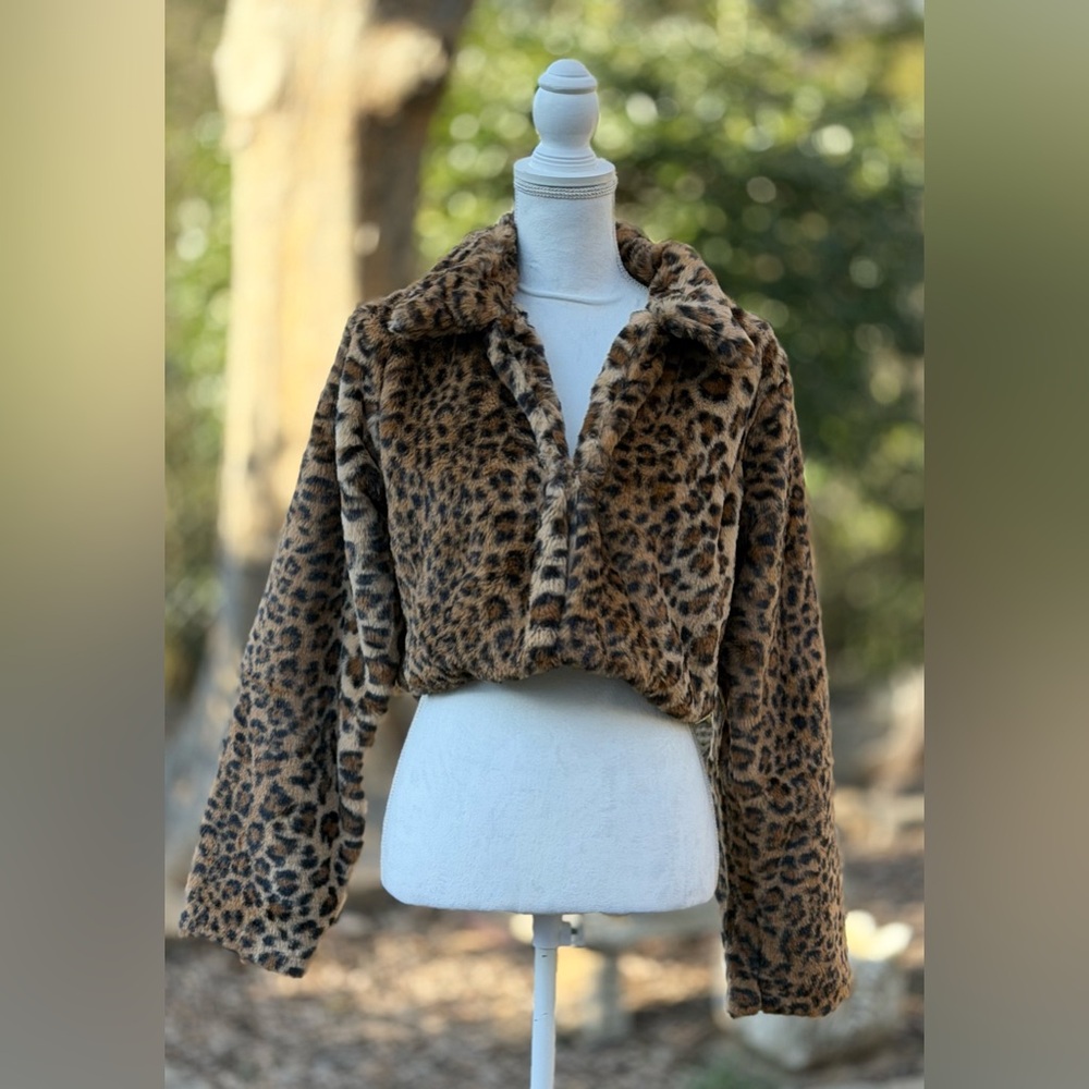 🦋 Fashion Nova Brown Leopard Teddy Jacket